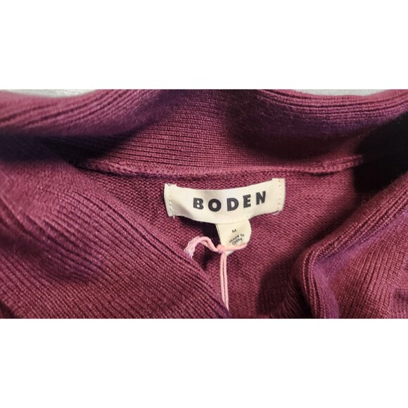 NWT BODEN Women's Size Medium Deep Wisteria Knitted Bow Sweater - Picture 6 of 9